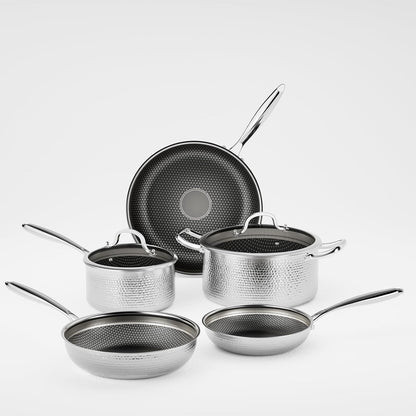 7 Pcs Stainless Steel Nonstick Pots and Pans Set | PFOA Free Cookware, Dishwasher and Oven Safe, Induction Compatible1