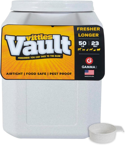Gamma2 Vittles Vault Pet Food Storage Containers - Sealed Dog and Cat Food Storage Container, Fits up to 25Lbs, Made in the USA - [12"L X 13.75"H] | Made in USA, 12 Inch Long by 13.75 Inch Tall, Airtight Lid Keeps Kibble Fresh and Pests Out, a Durable Pantry Bin Design12