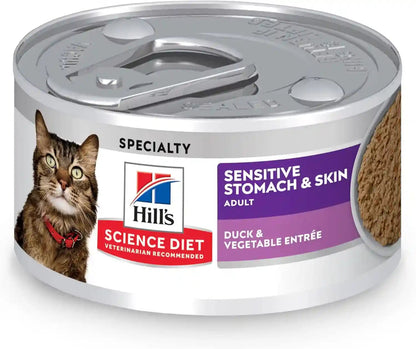 Hill'S Science Diet Sensitive Stomach & Skin Wet Cat Food Variety Pack | #1 Veterinarian Recommended, Adult Formula, Tuna & Vegetable, Chicken & Vegetable, 2.9 Oz. Cans, 12-Pack13