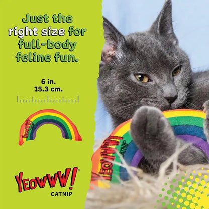 Yeowww! Catnip Rainbow Toy for Cats - Colorful Arch Shape - Durable Cotton Twill - Made in the USA - Stuffed with Organically Grown Catnip5
