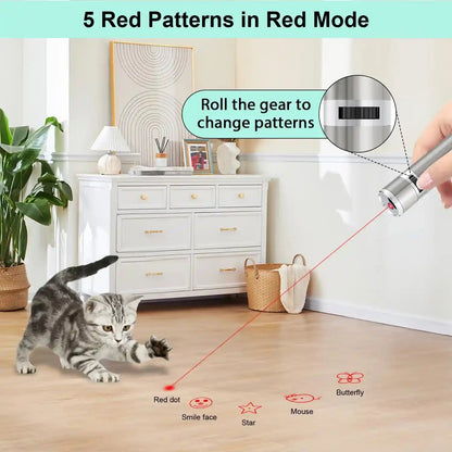 Tbteek Cat Toys, Rechargeable, 3 Light Modes & 5 Fun Patterns, Portable Interactive Kitten Pet Dog Cat Mouse Toy for Fun Chase Play Exercise4