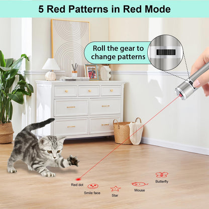 Tbteek Cat Toys, Rechargeable, 3 Light Modes & 5 Fun Patterns | Portable Interactive Kitten Pet Dog Cat Mouse Toy for Fun Chase Play Exercise4