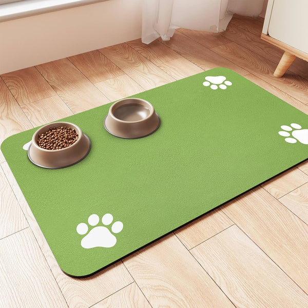Pet Feeding Mat-Absorbent Pet Placemat for Food and Water Bowl, with Waterproof Rubber Backing, Quick Dry Water Dispenser Mat for Dog and Cat (20"X12", Striped Dark Gray)12