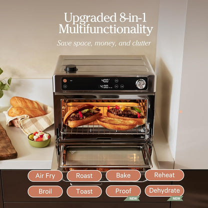 Our Place Wonder Oven Pro, 8-In-1 Digital Air Fryer Oven, 3-Rack, 32 Qt | Non-Toxic Air Fryer Toaster Oven Combo; Basket, Rack, Pan, Tray; Air Fry, Toast, Roast, Bake, Reheat, Broil, Proof, Dehydrate6