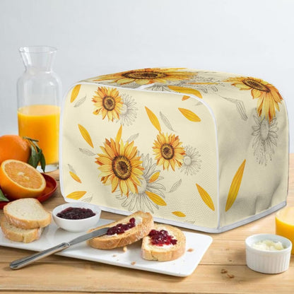 Watercolor Sunflower Toaster Oven Cover Dustproof Home Kitchen Appliance Covers Universal Fit Most Standard 4 Slice Toaster, Machine Washable4