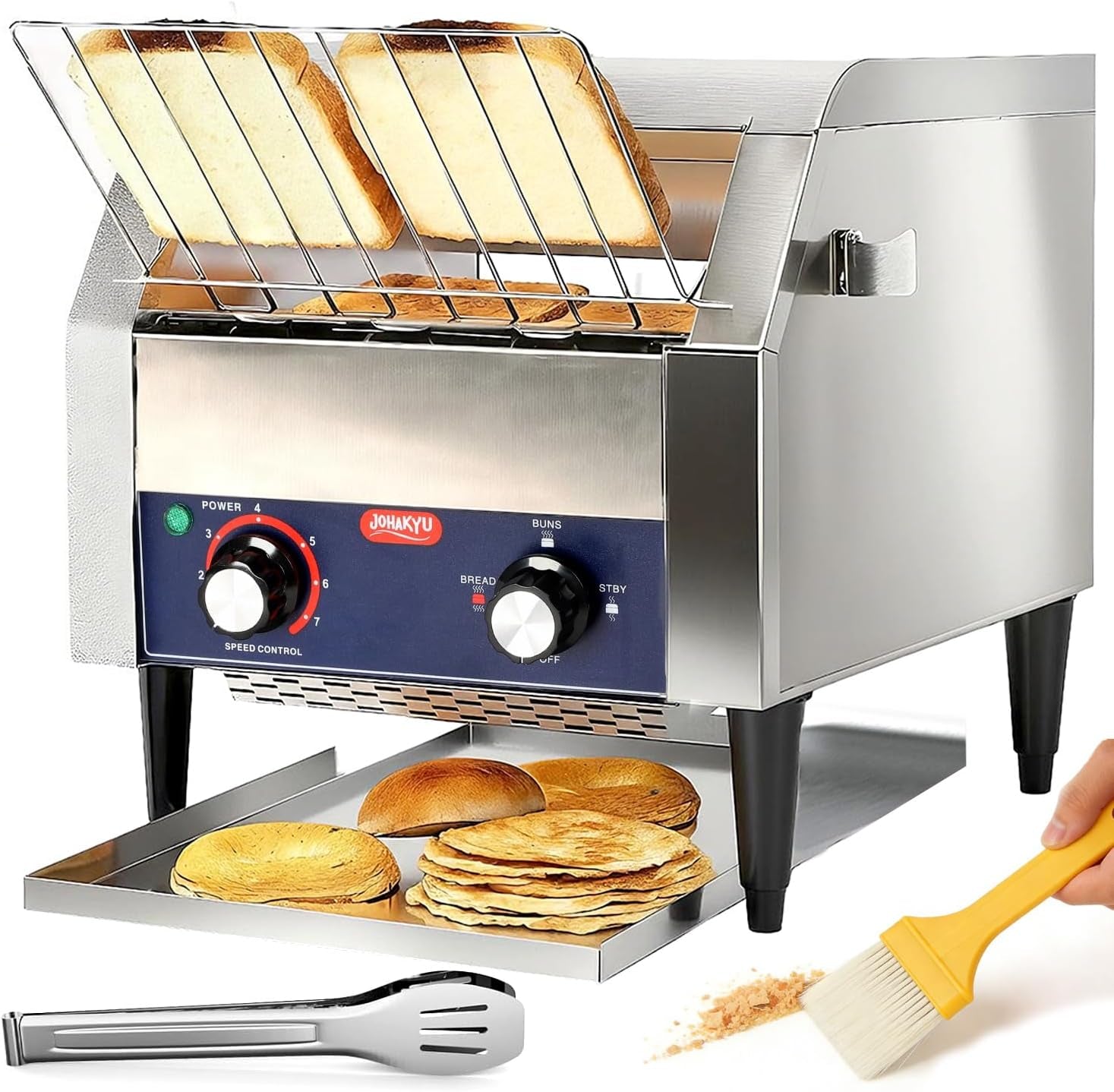 commercial-conveyor-toaster-300-slices-hour-heavy-duty-stainless-steel-toaster-for-buns-bagels-bread-restaurant-grade-with-cleaning-accessories
