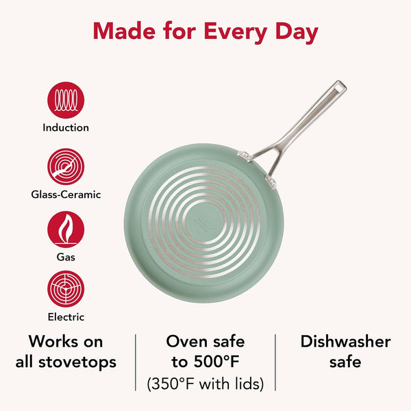 Kitchenaid Hard-Anodized Induction Ceramic Pots and Pans Set, 9Pc Cardamom10