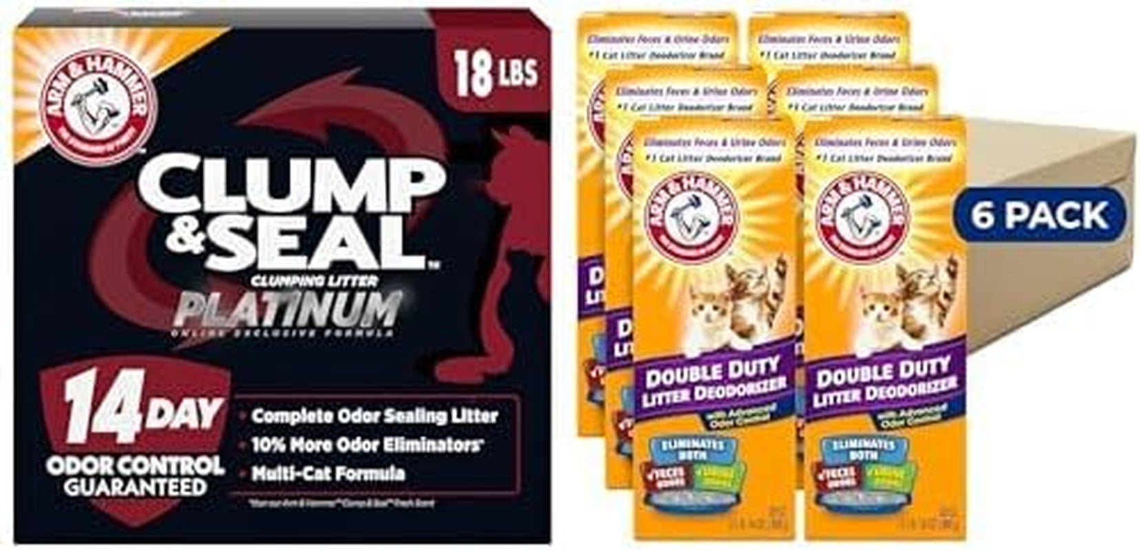 arm-hammer-slide-platinum-easy-clean-up-clumping-cat-litter-18-lbs-24-7-odor-control-triple-action-freshness-non-stick-easy-clean-up-low-tracking-multi-cat-formula-scented