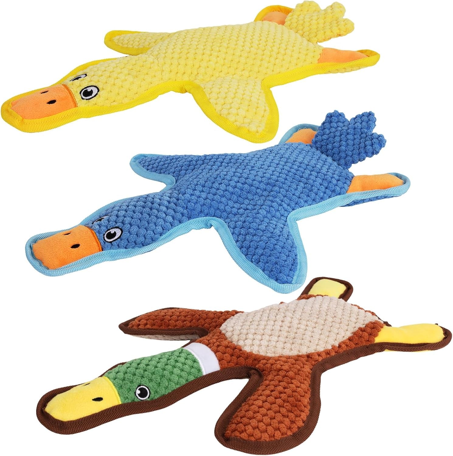 dog-toys-3-pack-cute-duck-shapes-puppy-toys-no-stuffing-squeaky-and-crinkle-interactive-dog-chew-toy-for-small-to-large-breeds