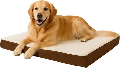 Orthopedic Dog Bed - 2-Layer Memory Foam Crate Mat with Machine Washable Sherpa Cover - 20X15 Pet Bed for Small Dogs up to 20Lbs by PETMAKER (Gray)17