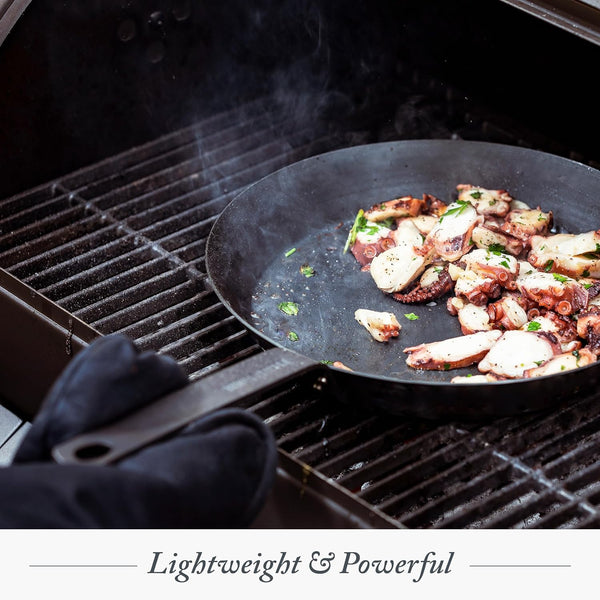 12" Pre-Seasoned Carbon Steel Frying Pan Skillet | Natural Nonstick with Use, Induction & All Stovetop Suitable, Grill & Campfire Safe, Even Heating, Indoor/Outdoor Use9