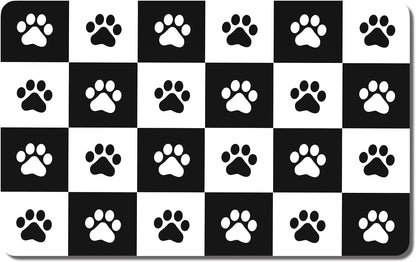 Rnivvi Dog Food Mat, 12" X 19" Flower Absorbent Dog Cat Bowl Mat for Food and Water, Cute Anti-Slip Rubber Pet Feeding Rug Protect Floors, Puppy Placemat for Feeding & Watering Supplies, Tropical23