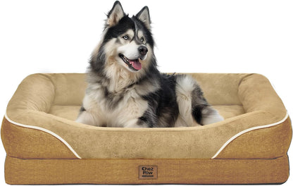 Chez Paw Waterproof Orthopedic XL Dog Bed for Large and Extra Large Dogs | Egg Crate Foam, 4-Sided Bolster Support, Waterproof Liner, Non-Slip Bottom, Machine Washable Cover, 42 X 30 Inch27