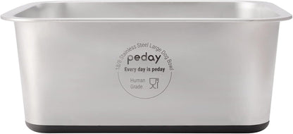 PEDAY 1.2 Gallon Large Dog Water Bowl | 18/8 Human Grade Stainless Steel - Silver Classic12
