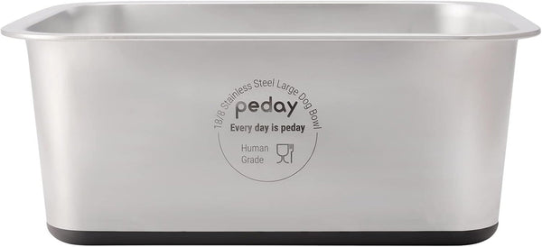 PEDAY 1.2 Gallon Large Dog Water Bowl | 18/8 Human Grade Stainless Steel - Silver Classic12