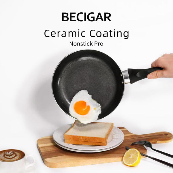 8 Pcs Ceramic Pots and Pans Set | Nonstick Cookware Set, Design for Kitchen & Camping & RV Cooking, Include Frying Pans, Saucepans with Lids, Shovel and Ladle7
