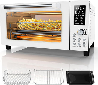 Bravo Pro Convection Air Fryer Toaster Oven Combo | 2026 New Improved,10-In-1, 50°-450°F Control, Quick Even Crisp Tech, 21Qt, PFAS Free, Cream1