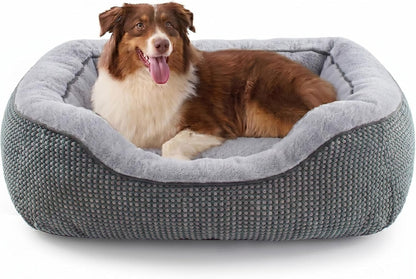 INVENHO Medium Dog Beds for Medium Dogs Washable, Rectangle Dog Bed Medium Size Dog, Orthopedic Dog Bed, Warming Soft Calming Sleeping Puppy Bed Durable Pet Bed with Anti-Slip Bottom M(30"X24"X9")43