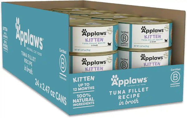 Applaws Kitten Variety in Broth Wet Food, 3-Flavor 16-Pack 2.47 Oz Cans | Tuna, Salmon & Chicken Variety, 100% Natural, High Quality Protein, Limited Ingredient, Complementary Wet Food, Grain Free10