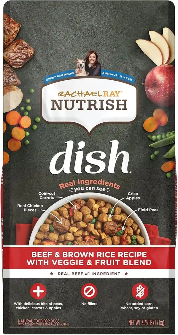 Nutrish Dish Dry Dog Food, Beef Recipe, 23 Lb. Bag (Rachael Ray) | Made with Brown Rice and Veggies & Fruit Blend, Veterinarian Reviewed Formula, Complete & Balanced Nutrition for Dogs11