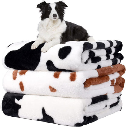 Rezutan Dog Blankets for 3 Pack Large Medium Pet Cat, Soft Fuzzy Washable Blanket, Comfort Flannel Suitable for Dogs Kennels & Beds, Sofas, Furniture, Gifts Puppy Essentials, 41 X 31 Inch, Black21