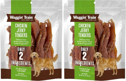 Waggin' Train Chicken Jerky Dog Treats, Made with 100% Real Chicken Breasts, Only Two All-Natural Ingredients, Great High Protein Dog Treat, Easily Digestible for Big or Small Dogs, 30 Oz. Pouch10