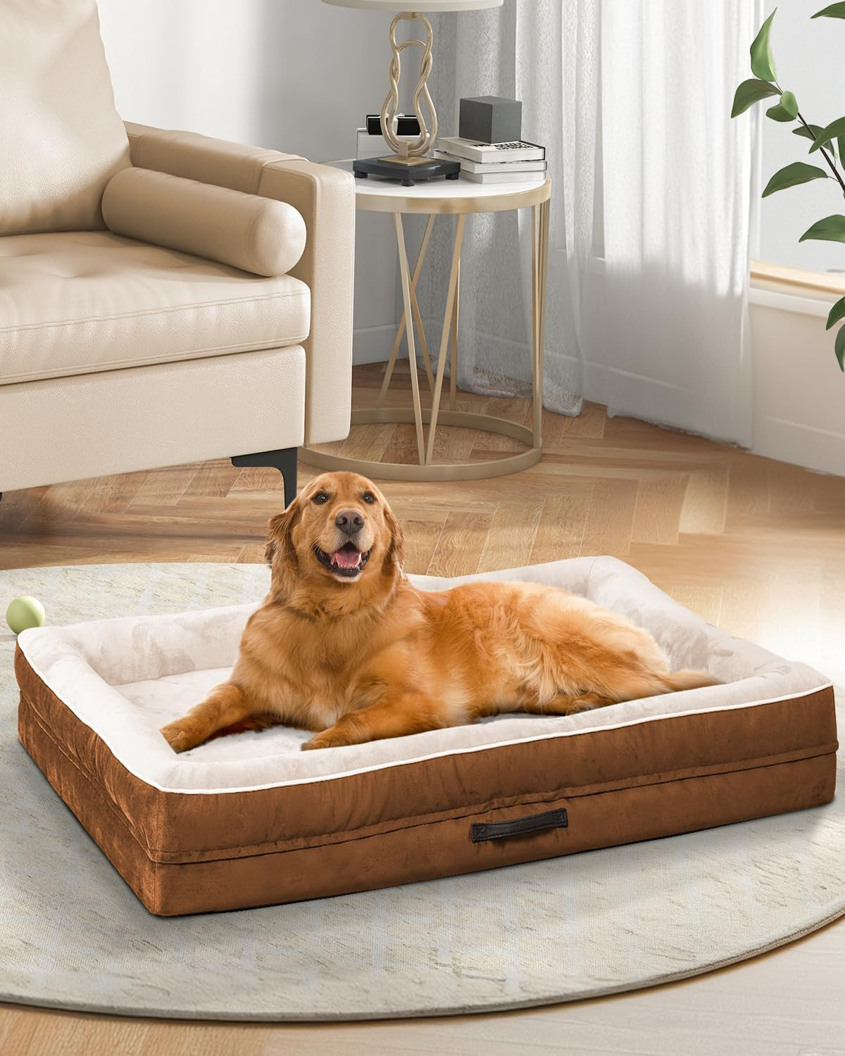 upvilla-orthopedic-dog-bed-xl-four-sided-dog-sofa-washable-cover-gray