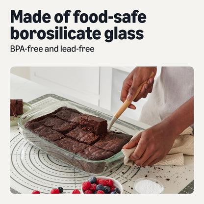 Glass Baking Dishes with Bpa-Free Lids, 6-Piece Bakeware Set, Borosilicate Glass, Oven-Safe up to 752°F, Non-Slip and Stackable, Dishwasher-Safe, Linen Gray3