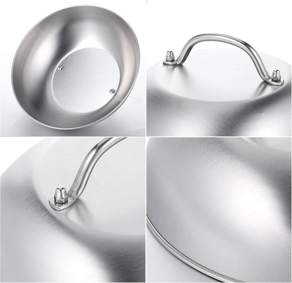 2 Pcs 9 Inch Stainless Steel Griddle Melting Cheese Dome Wok Lids- Commercial Grade Basting and Steaming Cover- Best for Use in Flat Top Grills3