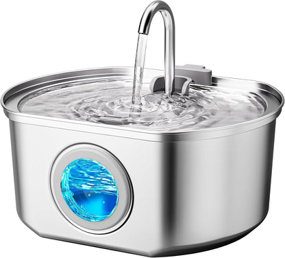 Cat Water Fountain Stainless Steel: 74Oz/2.2L Cat Fountain for Drinking | Pet Water Fountain inside - Automatic Dog Watering Dispenser Bowl - Pet Feeding & Watering Supplies10