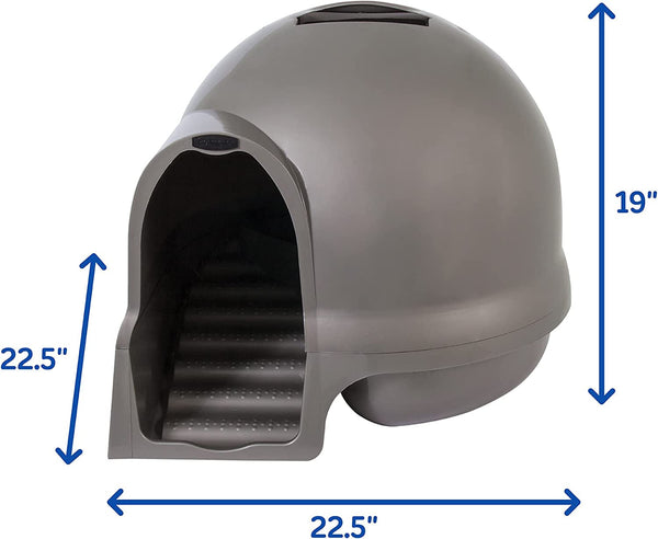 Petmate Booda Clean Step Cat Litter Box Dome (Made in the USA with 95% Recycled Materials)- Brushed Nickel, Made in USA3