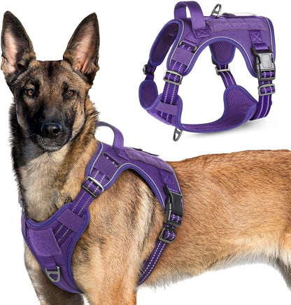 Rabbitgoo Tactical Dog Harness for Large, No Pull Military Service Vest | Molle & Handle, Heavy Duty, Adjustable, Reflective Straps, Easy Control for Training Walking, Black, Large21