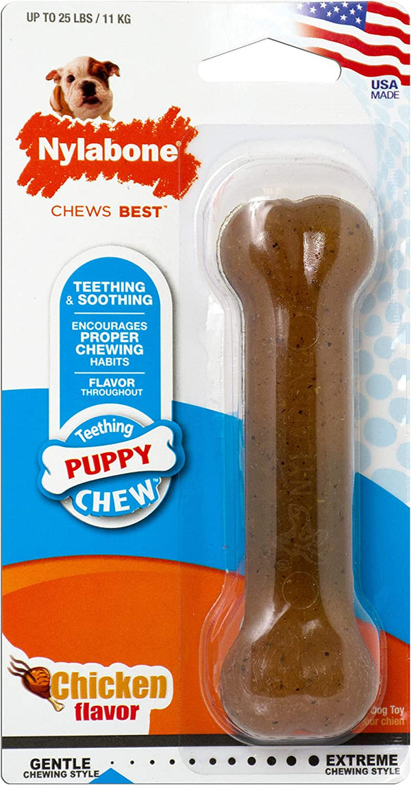 Nylabone Puppy Chew Teething Ring Bone Dog Toy, Chicken Flavor, X-Small | Soothing Teething Toys for Puppies, Puppy Enrichment, & Teething Relief, Freezable for Added Comfort, Dogs up to 15 Lbs19