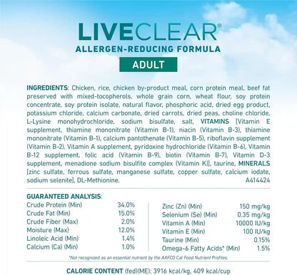 Purina ONE Liveclear Allergen-Reducing Cat Food Dry Formula with Real Chicken as the Number One Ingredient - 6.3 Lb. Bag4