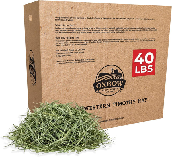 Oxbow Western Timothy Hay, Guinea Pig Hay, Small Pet Bunny Supplies, All Natural Grass for Guinea Pig, Bunny, Chinchilla & Hamster, Oxbow Rabbit Supplies for Bunnies, 9 Lb Box | Oxbow Timothy Hay, Bunny Hay for Rabbits, Guinea Pigs, Bunnies and Chinchillas, Hand-Sorted, De-Dusted, Made in USA19