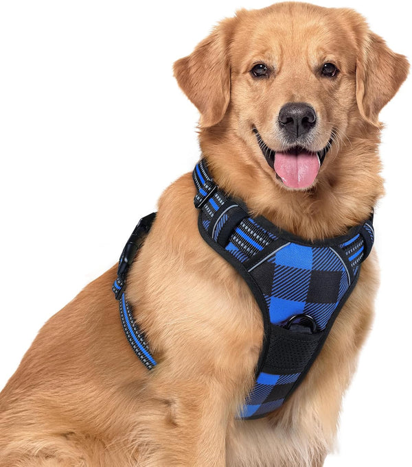 Rabbitgoo Dog Harness, No Pull for Large Dogs with 2 Leash Clips, Pet Vest | No Choke with Handle, Adjustable Soft Padded, Reflective, Easy Control for Walking, Black, Large118