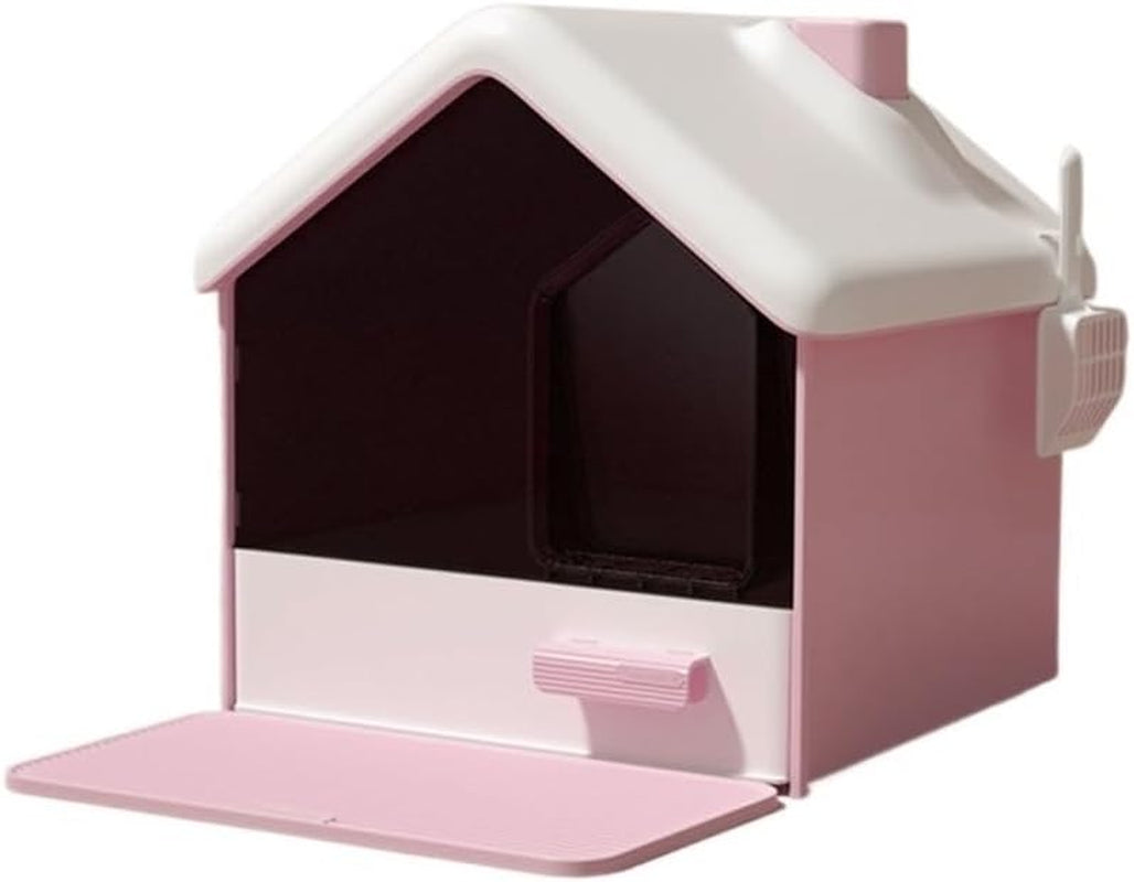 pet-supplies-hooded-cat-litter-box-privacy-no-mess-portable-easy-cleanpink