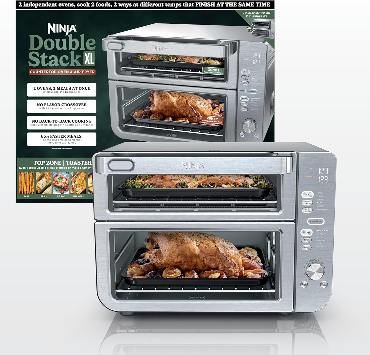 ninja-double-stack-xl-countertop-oven-12-in-1-stainless-steel-dct601-dualzone-smart-finish-flavorseal-fits-4-5-lb-chicken-6-lbs-wings-air-fry-bake-broil