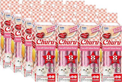 INABA Churu Lickable Purée Natural Cat Treats Gift Box - Chicken Recipe, 8 Tube Gift Box18