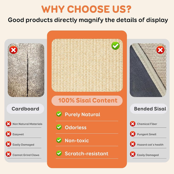 Cat Scratcher Hammock Bed, U-Shaped Wood Sisal Lounger, Furniture Protector | Pingping-Go, 23.6 X 13.8 Inch, Wood Frame, Natural Sisal, Indoor & Outdoor, for Large Cats3