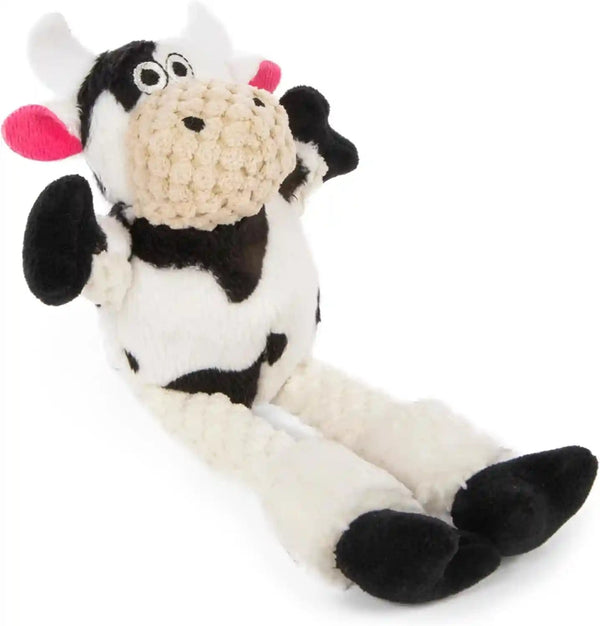 Godog Checkers Fat Rooster Squeaky Plush Dog Toy, Chew Guard Technology - White, Large26