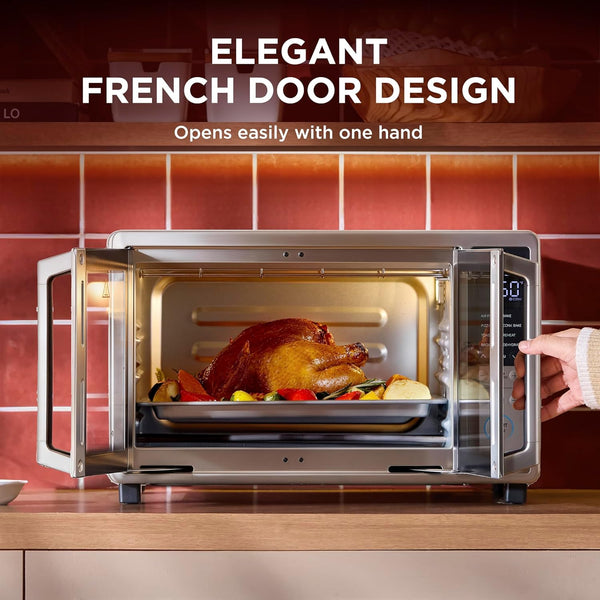 Midea Flexify Slim 8-In-1 French Door Toaster Oven Air Fryer Combo, 25QT | Compact Countertop Oven with Infrared Speedheat, Stainless Steel8