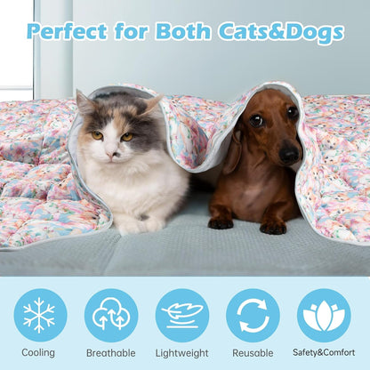 Dog Cooling Mat, Cat Self Cool Ice Pads,Lightweight Pet Cooling Pad Blanket Bed Cover,Puppies Summer Cool Tech Fabric,Washable Dog Sleeping Mat for Home & Outdoor,Keep Cool for Pets7