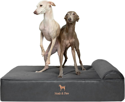 NOAH & PAW Large Dog Bed, 35X25X8.7 Inch, Orthopedic Dog Beds, Eggshell Memory Foam Infused with Cooling Gel, Water Resistant, Machine Washable, Includes Inner Cover (Velvet Collection)25