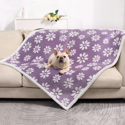 Cute Waterproof Blanket for Dog Cat or Adult, 50"X60", Pink | 3D Textured Flower Pet Blanket for Bed Couch Sofa, Soft Liquid Pee Proof Pet Furniture Protector19
