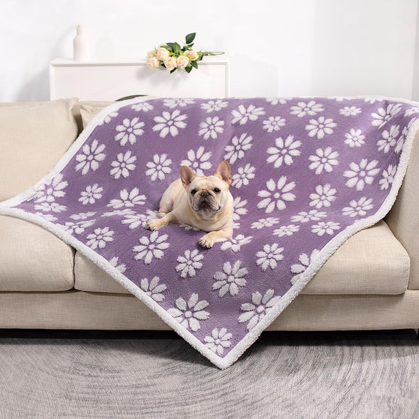 Cute Waterproof Blanket for Dog Cat or Adult, 50"X60", Pink | 3D Textured Flower Pet Blanket for Bed Couch Sofa, Soft Liquid Pee Proof Pet Furniture Protector19