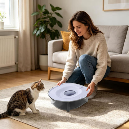 Cat Toilet Training Kit, Portable Litter Box with Flushable Design, Odor Control and Anti-Splash, Large Thickened Pp Material for Kittens and Cats (Grey)5