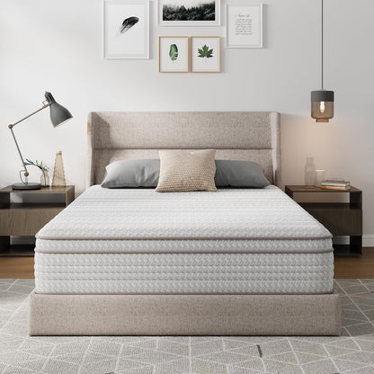 12 Inch King Size Mattress, Hypoallergenic & Back Pain Relief, Hybrid King Mattresses in a Box with Smarts Coils, Fiberglass Free Certipur-Us Certified Colchones No Box Spring Needed11