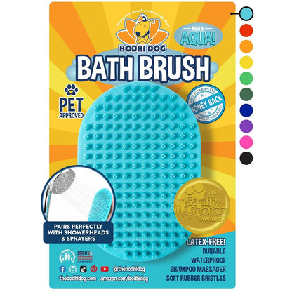 Bodhi Dog Shampoo Brush - Pet Grooming & Bath Supplies for Dogs and Cats - Bath Brush for Long & Short Hair - Premium Scrubber for Shower, Showerhead, Sprayer & Bathing (One Pack, Blue)20