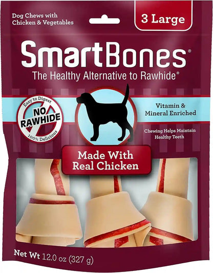 Smartbones Dog Chews, Treat Your Dog to Rawhide-Free Dog Bones, Made with Real Meat and Vegetables, 3 Large14